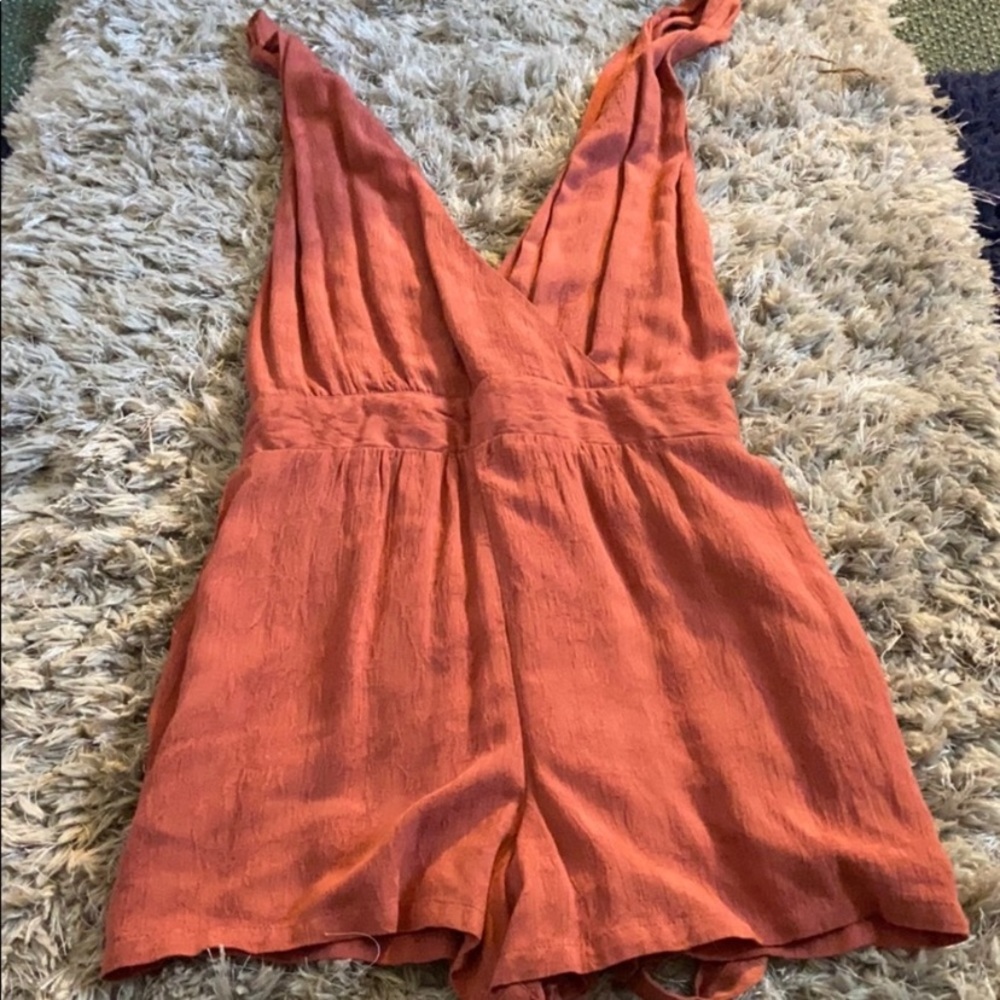 ☀️Free People burnt orange romper☀️